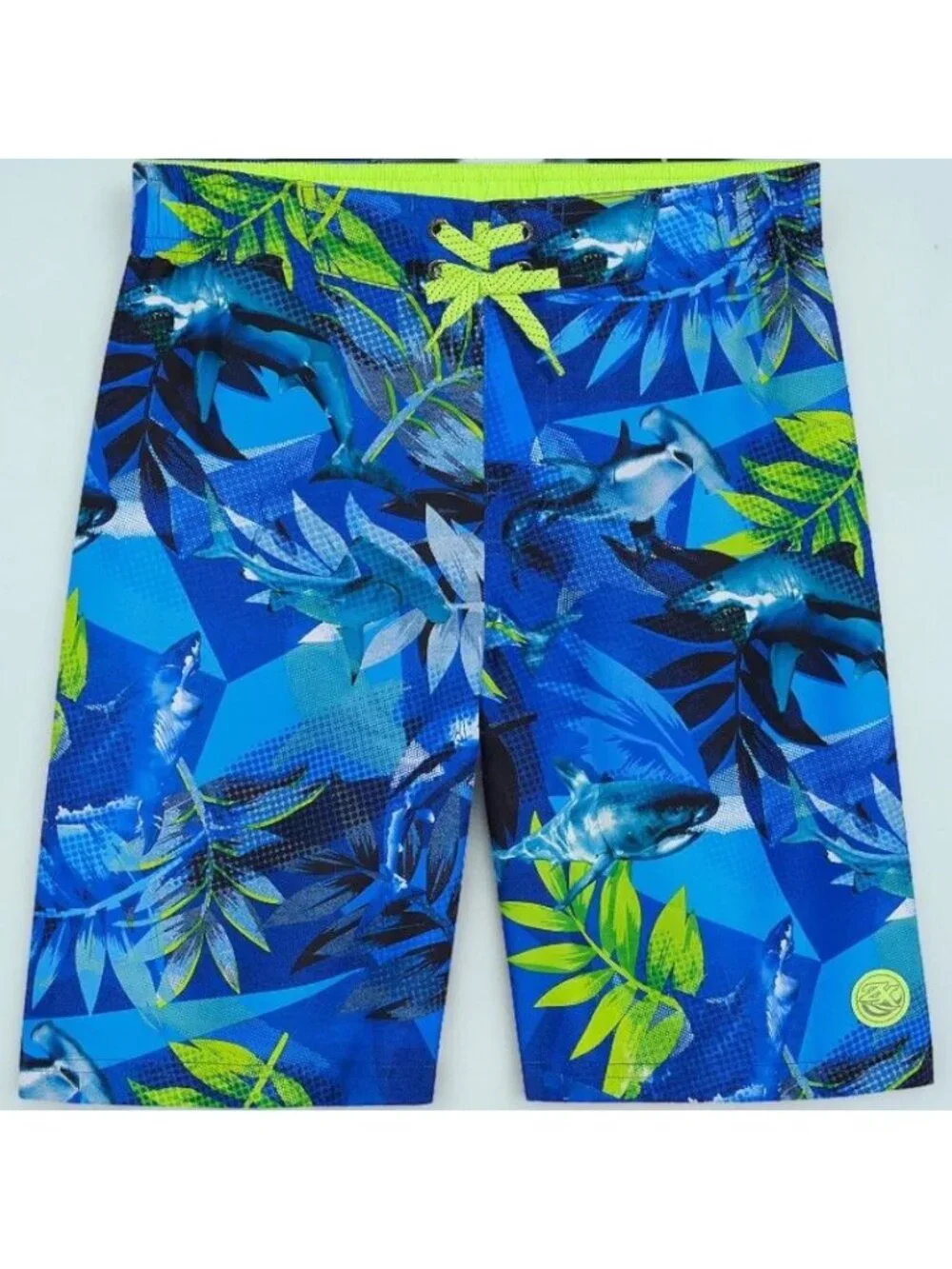 Boys Shark Swim Trunks 5/6 Medium ZeroXposur UPF 50+ Lined Beach Shorts NEW